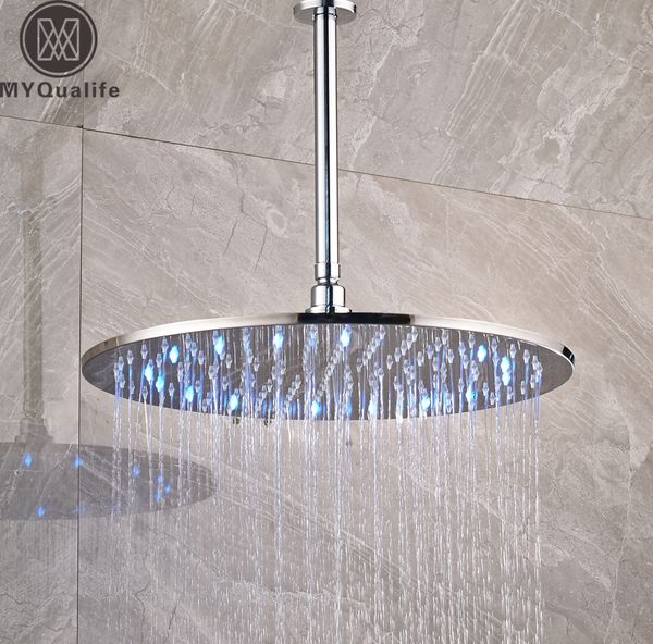 Luxury Led Colog Changing 16 Inch Big Rain Shower Head Ceiling