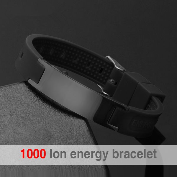 

little frog 2018 silicone energy size can adjust bracelet metal buckle balance wristband power bangle 20002, Golden;silver