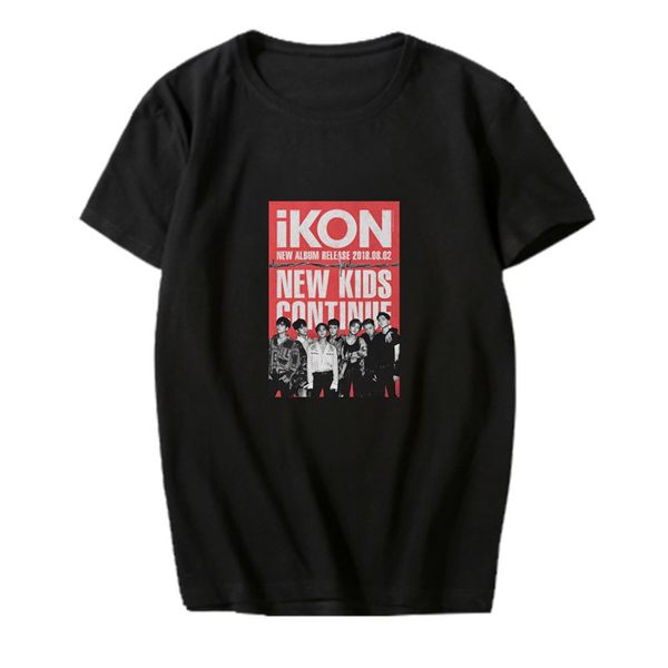 

kpop ikon new kids continue o-neck hip hop tshirt t shirts short sleeve t-shirt pt911, White