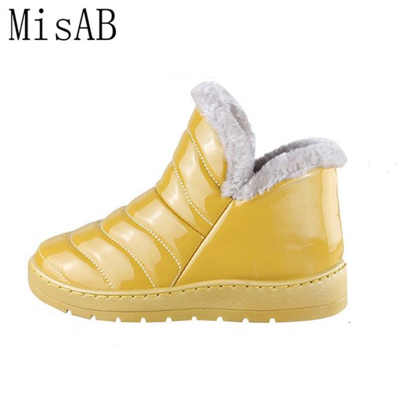 

2016 new candy color women winter boots waterproof snow boots fashion fur warm ankle antiskid flat alf509, Black