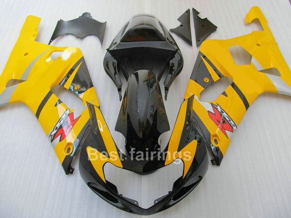 Kit de carenagem 7gifts para SUZUKI GSXR600 GSXR750 2001 2002 2003 amarelo preto GSXR 600 750 01 02 03 carenagens GF34