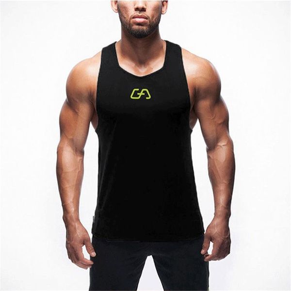 

brand bodybuilding stringer tank sportwear tank fitness men gyms clothing sleeveless t -shirts with vest, White;black