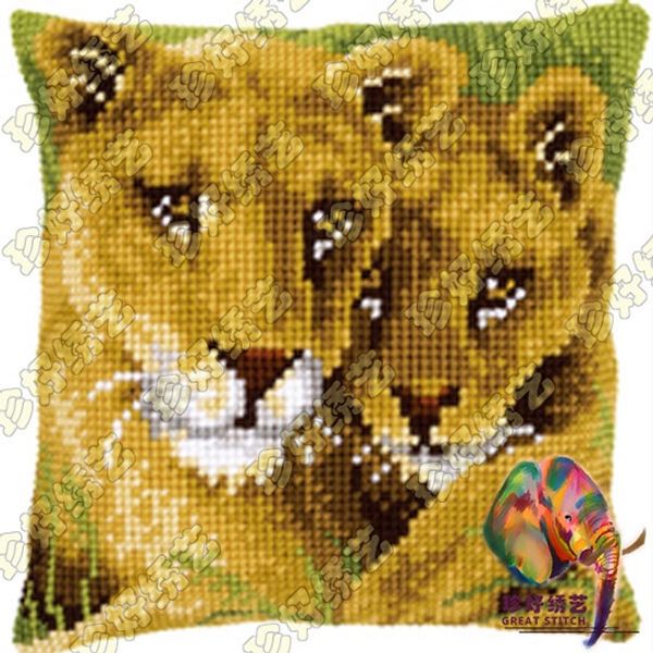 Diy Needlework Kits Unfinished Crewel Yarn Embroidery Pillow Case
