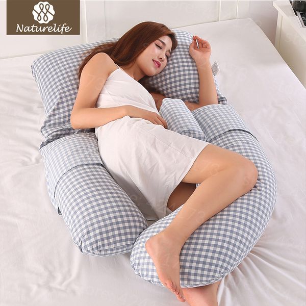 

naturelife pregnancy pillow body pillow for pregnant women comfortable u-shape cushion long side sleeping maternity pillows