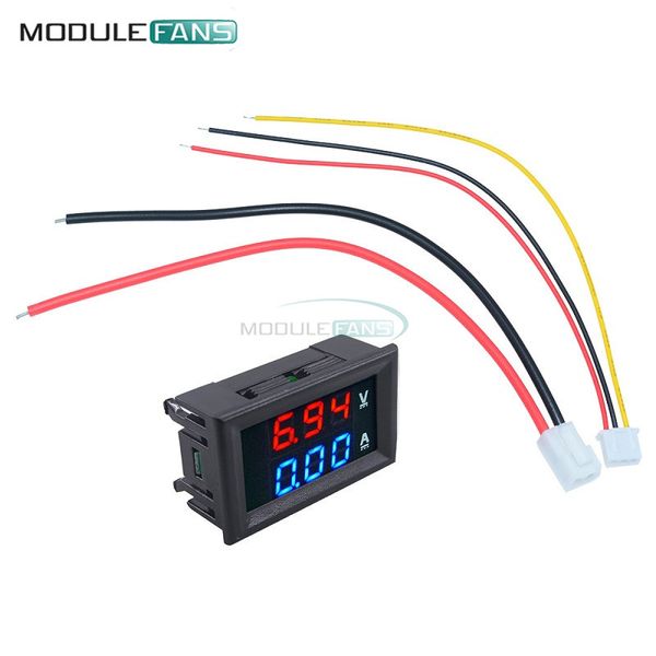 

0.28 inch mini digital voltmeter ammeter dc 100v 10a panel amp volt current meter tester 0.28" blue red dual led display 20ma