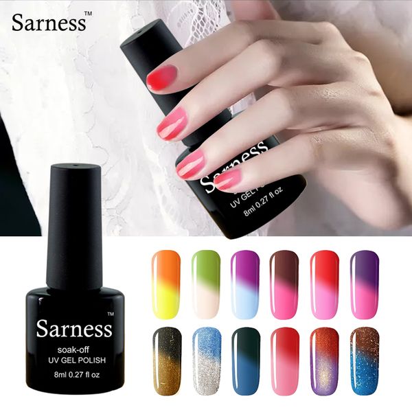 

sarness chameleon colorful hybrid nail gel polish temperature change colors uv gel nail lacquer soak off led lamp uv varnish, Red;pink