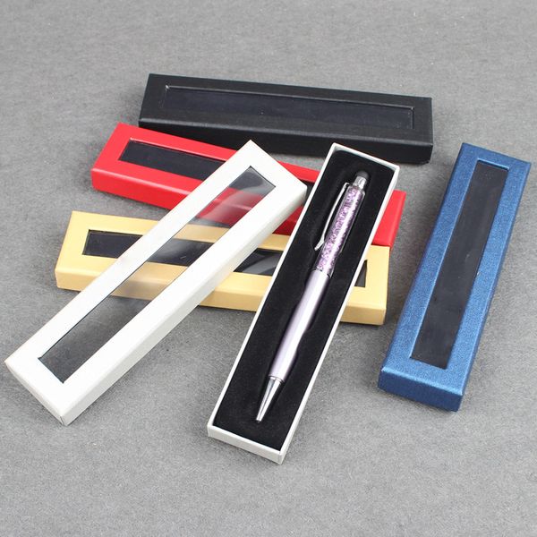 

paper pen case with clear window pen display boxes gift box customized logo