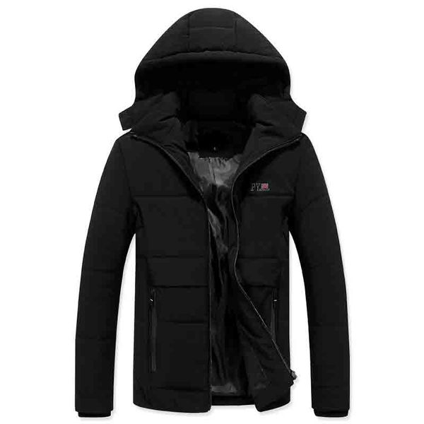 

amberheard 2018 fashion winter jacket men warm hooded thick coats mens parka zipper outwear cotton-padded jacket plus size l-8xl, Black