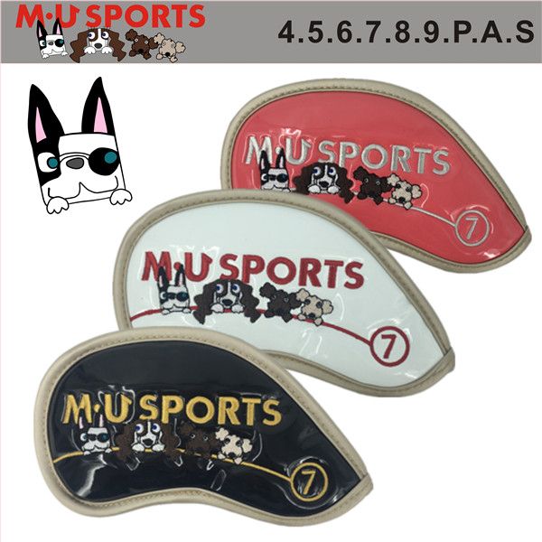 

9PCS M.U SPORTS Golf Irons Set Puppy Embroidery Cue Set Irons rods headcover 3 colors