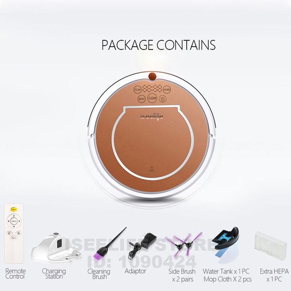 

влажный и сухой iseelife влажный робот-пылесос для дома 2 in1 pro2s mop сухой влажный резервуар для воды 800pa автоматическая очистка умный