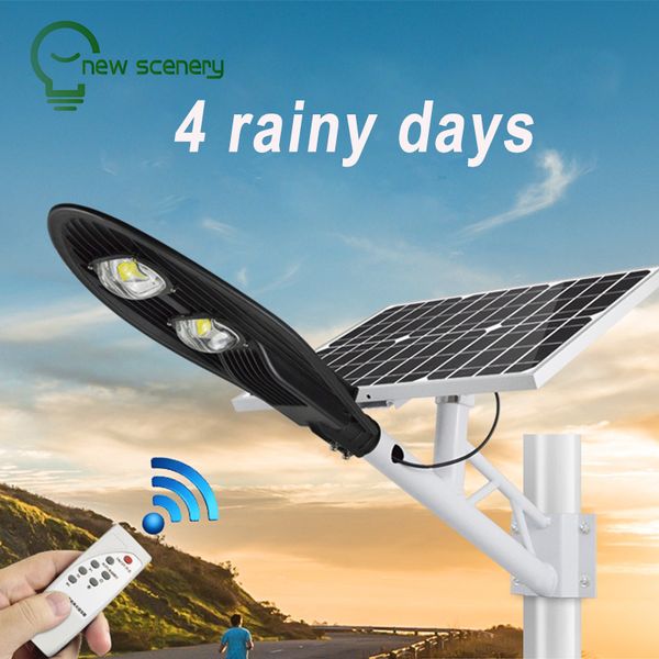 

60W solar powered led lights by pathway remote control outdoor solar garden street led flood lights