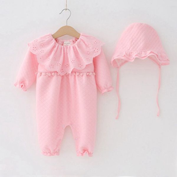 

new baby girl clothes set newborn baby 2pcs sets star soft velvet romper with hat pink roupas recem nascido clothes for gifts y18102207, White