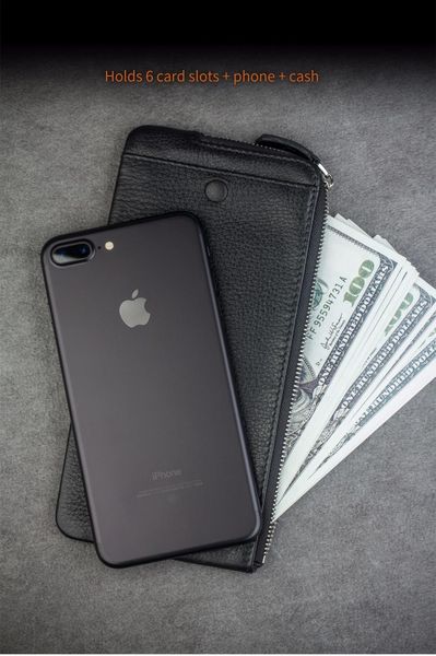 

Tumbled leather pattern handmade leather ca e flip cover for mobile phone up to 6inch