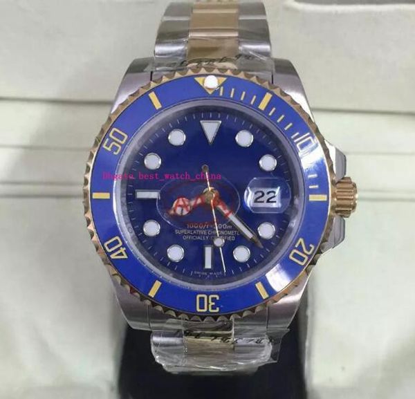 

2018 factory wholesale new watch men 116610 ceramics bezel blue luxury 40mm automatic silver 18k gold stainless mens watches, Slivery;brown