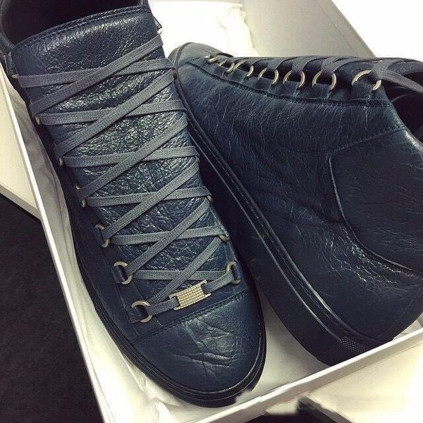 

Отличное качество мужская мода Арена высокого топ бычьей кожи морщин трещины кож