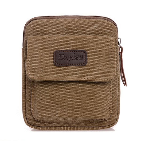 

the new men's casual canvas wild korean fashion simple mini bag large capacity waist packs 18*15*5cm