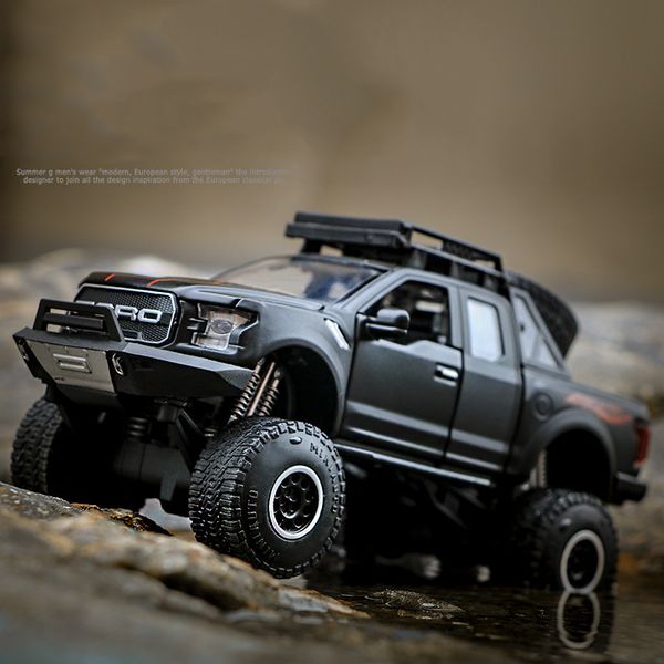 

литьевая модель автомобиля игрушка, ford raptor f150 пикап с легким звуком, откат, для подарков на день рождения малыша, сбора, украшения до