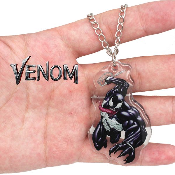 

new marvel hero venom pvc necklace costume pendants otaku jewelry accessories ornament decor gift, Silver
