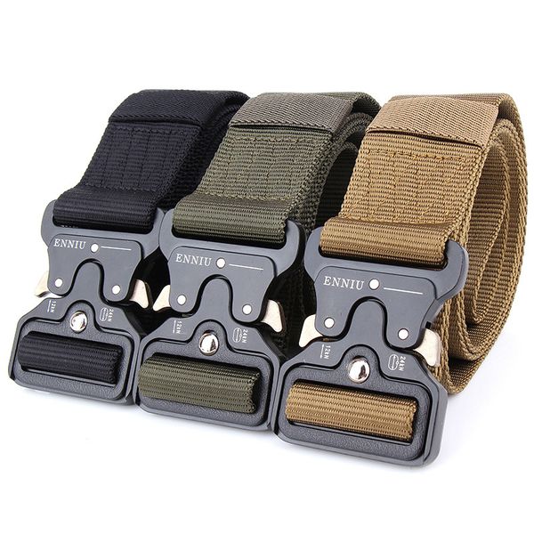 

swat military equipment knock off army belt men's heavy duty us soldier combat tactical belts sturdy 100% nylon waistband 4.5cm, Black;brown