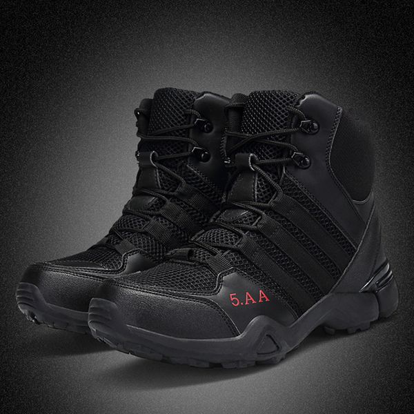 

2018 men hiking boots swat outdoor sport shoes black mesh climbing hunting tactical combat boots sneakers trekking