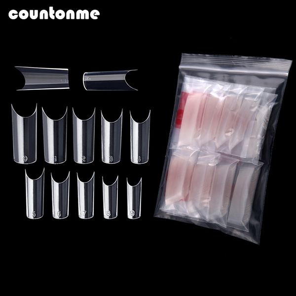 

500pcs fake nails clear french acrylic false nails full cover nail art tips uv gel ultra flexible completely curved nail art dec, Red;gold