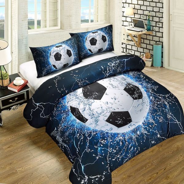 Drop Shipping 3d Digital Ice Water Football Printed Duvet Cover