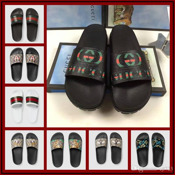 

18ss Высокое качество Натуральная Кожа мужские дизайнеры тапочки клип ноги флип ст