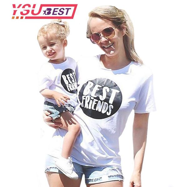 

matching mother daughter clothes family look mommy and me clothing short letter t-shirt apparel shirt family matching clothes, White