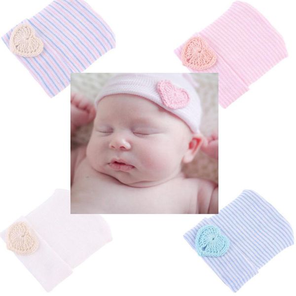 

baby infant girl toddler soft comfy bowknot striped hospital cap warm beanie hat