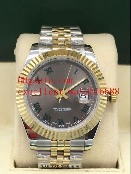 

5 style sell fashion watches 41 mm 126333 126303 roman dial asian 2813 automatic mechanical two tone gold men's wristwatches christ, Slivery;brown