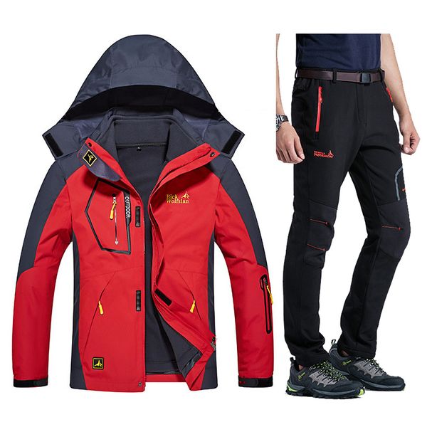 

winter warm ski suits men waterproof fleece snow jackets thermal coat outdoor mountain snowboard ski jacket pants men clothing