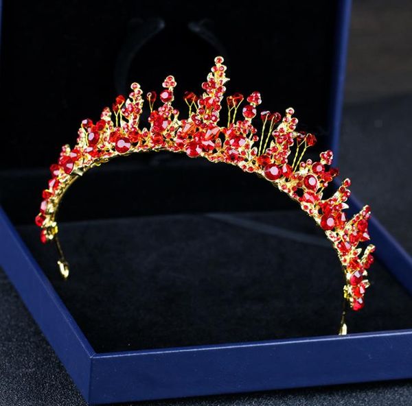 

red crystal diamond diamond hand crafted bead beads headwear toast accessories, Silver
