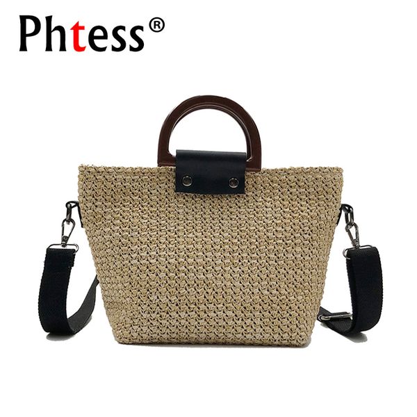 

new women straw handbags summer 2018 casual tote bags female beach shoulder bag sac a main crossbody bags for women straws lady