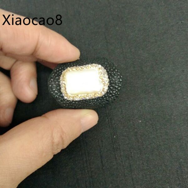 

black pearl fish open rings with nature pearl trendy ring fashion jewelry anillos mens rings gift for a man dropshipping, Golden;silver