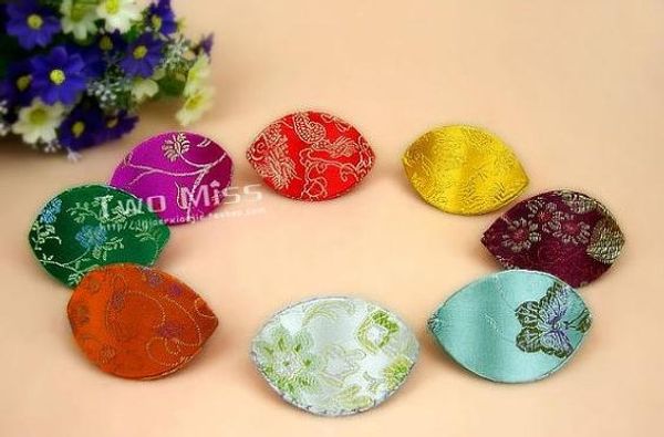 

chinese embroidery multicolor random mixed damask jewelry packaging pouch case gift box accessories bag coin purse, Black;white