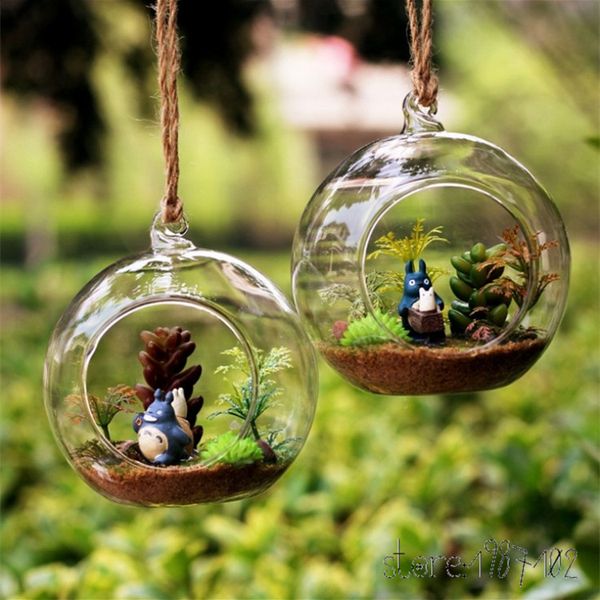 Dia 8cm Hanging Round Glass Air Plant Terrariums Bubble Crystal