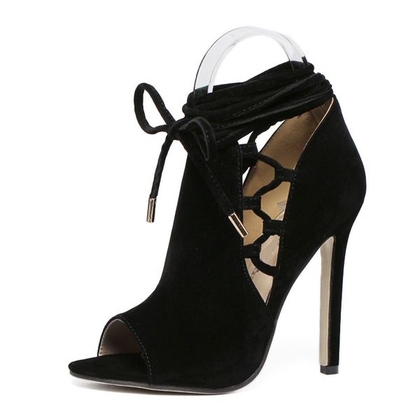

women gladiator sandals high heels shoes woman party wedding dress ol ladies stiletto peep toe slingback rome shoes, Black