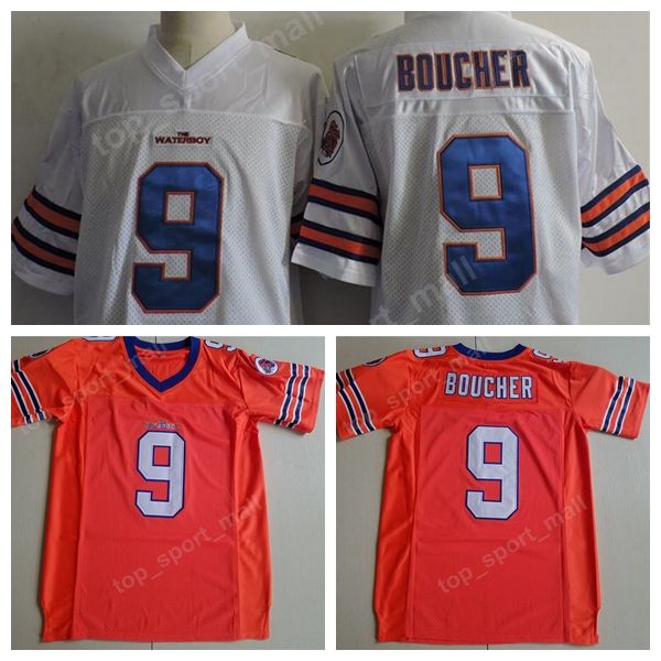 The Waterboy Adam Sandler 9 Bobby Boucher Movie Football Jerseys College All Stitched Sport Team Color Orange White Frete Grátis