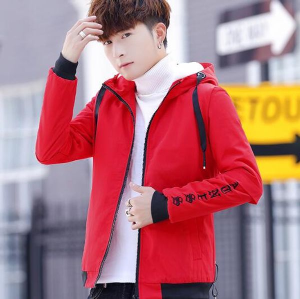 

winter warm plus velvet thick jacket men warm jackets outerwear winter handsome clothes tide men's coats clothing, Black