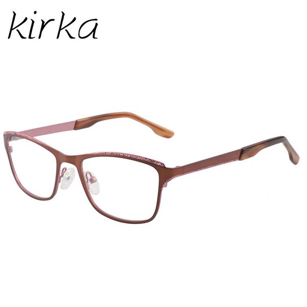 

kirka glasses legs unique design of eyeglasses frame,fashion full rim glasses light metal frame for women, Silver