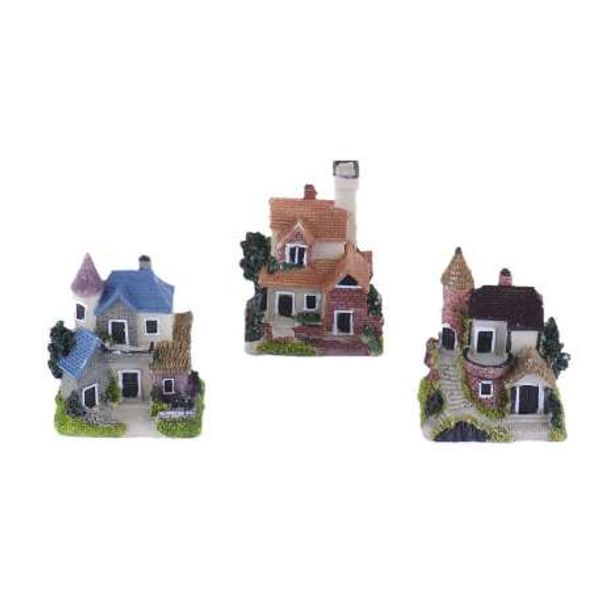 Harz Mini Miniatur Haus Micro Landschaft Ornament Garten Dekor zufällige Farbe