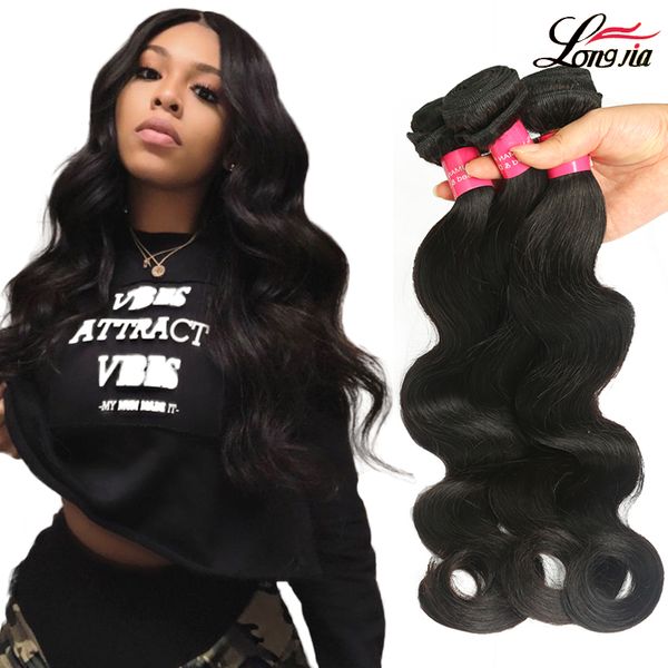 

malaysian body wave hair unprocessed malaysian body wave virgin hair 3/4 bundles natural color body wave virgin human hair extensions, Black