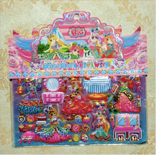 

8 листов двойной слой милая принцесса одеваются наклейки для diy дневник телефон ноутбук книга дети аниме прекрасные наклейки детские игрушк