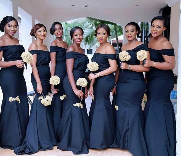 

2020 африканских с плеча атласные платья русалки невесты рюшами длиной до пола платья фрейлины свадебная одежда для гостей, White;pink