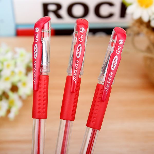

12pcs/box 0.5mm black gel pen red gel pen roller ball writing learning stationery office school supplies