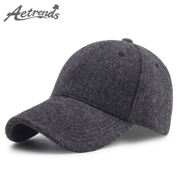 

aetrends] 2018 winter wool cap men baseball cap vintage russia hats for men thick dad hat baseball sport brand man caps z-6585, Blue;gray