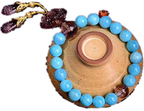 

natural chalcedony beaded with ancient glass beads pendant bracelet, Golden;silver
