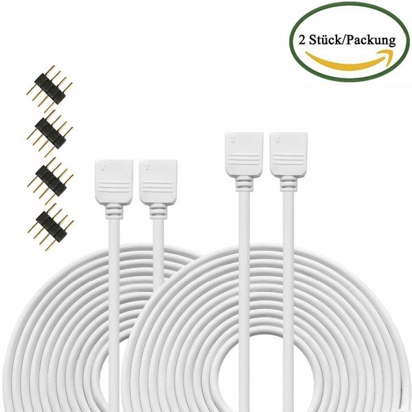 

2pc 5m 4 pin rgb led connector exten ion cable cord wire 4pin connector for md 5050 3528 rgb led trip light