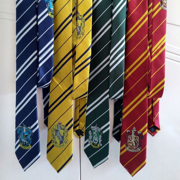 

harry potter tie gryffindor slytherin ravenclaw hufflepuff badge ties necktie neckwear costume accessory tie dhl xl-q04, Blue;purple