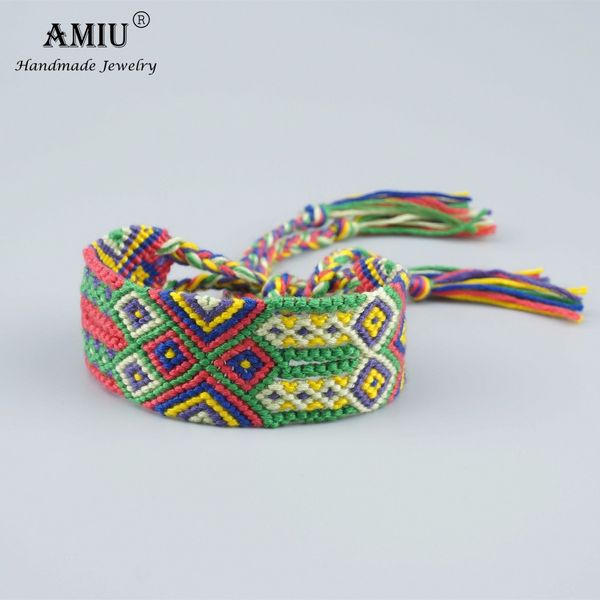 

amiu handmade popular brand bangle big weave friendship bracelet brazilian woven rope string for women men lucky charm bracelet, Golden;silver
